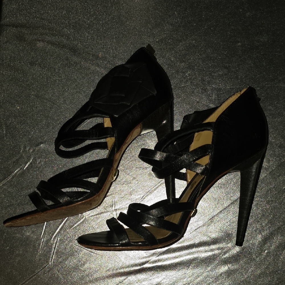 L.A.M.B. Black Strappy Heels - Picture 5 of 10